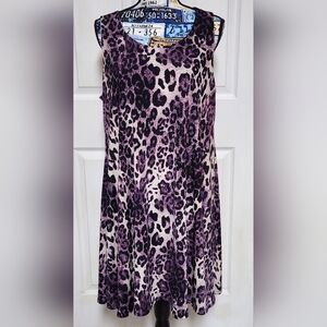 Purple & Black Panther Print & Purple Snake Print Reversible Sleeveless Dress
